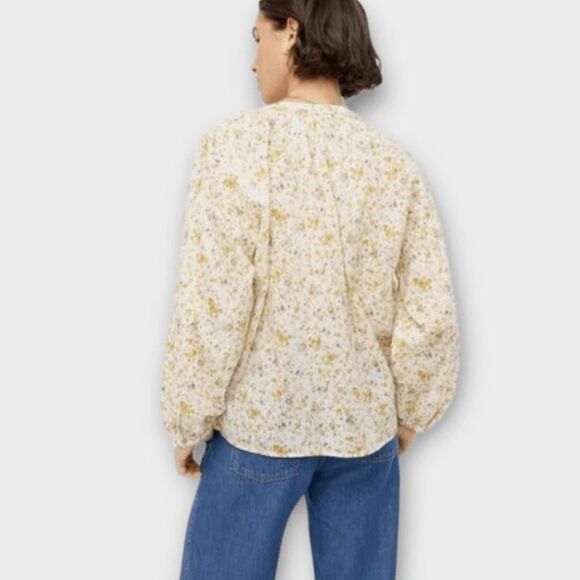 J.Crew Cotton-voile button-front top in soft posies Sz S - Picture 2 of 13